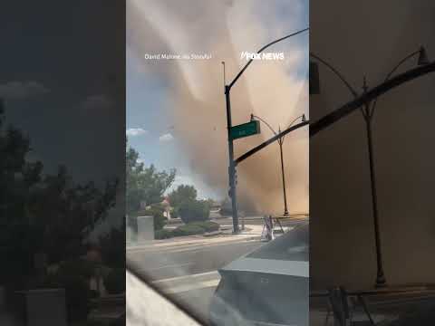 Dust devil barrels through Arizona intersection #shorts