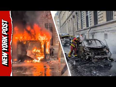 Paris Cleans Up After Violent Protests Leave Streets Strewn With Burned Cars, Debris