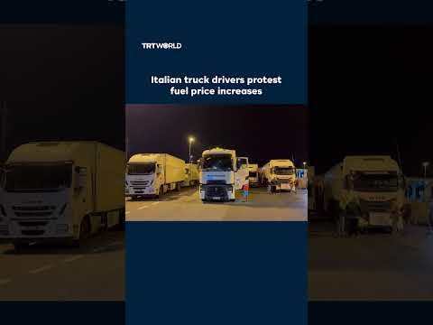 Italian truck drivers block roads to protest fuel price increases