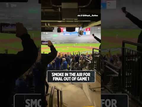 Another angle of the final out of last night’s Game 1 win for the Brewers
