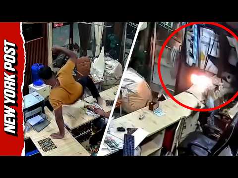 Wild Surveillance Video Captures Truck Smashing Into Indian Cyber Cafe While Workers Sleep Inside