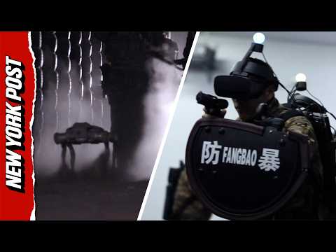 Inside China’s Futuristic Police Drills Featuring Robotic Dogs and VR Tech
